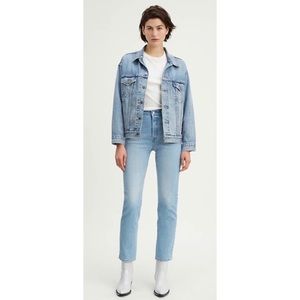 LEVIS Straight Leg Blue Jeans 501s Light Wash Full Length Size 31x32